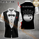 Maxcorners Bowling Tuxedo Gentlemen Jersey Personalized Name, Team Name 3D Shirt (4 colors)