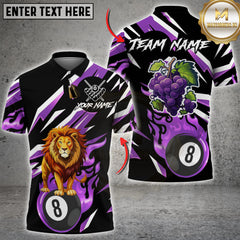 Maxcorners Billiards Shirt Golden Flame 8 Ball Lightning Strike Multioptions Personalized Name, Team Name Unisex 3D Shirt For John