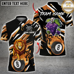 Maxcorners Billiards Shirt Golden Flame 8 Ball Lightning Strike Multioptions Personalized Name, Team Name Unisex 3D Shirt For John