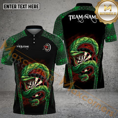Maxcorners Darts Snake Holding Dartboard Personalized Name, Team Name 3D Shirt