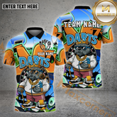 Maxcorners Dart Shirt – Street Style Bulldog King Style Ver2, Multicolor Options Personalized Name, Team Name 3D Shirt (4 Colors)