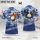 Maxcorners Golf Premium Eagle US Camo Pattern Customized Name Multicolor Custom 3D Polo Shirt