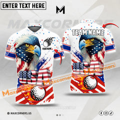 Maxcorners Polo Shirt USA Eagle Flag Multicolor Custom 3D Polo Shirt