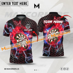 Maxcorners Darts Thunder Mutilcolor Options Personalized Name, Team Name 3D Polo Shirt
