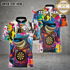 Maxcorners Darts Shirt Graffiru Shark Gang Multioptions Personalized Name, Team Name Unisex 3D Shirt (4 Colors)