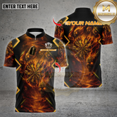 Maxcorners Darts Shirt Skull Fire Dark Multioptions Personalized Name, Team Name Unisex 3D Shirt (4 Colors)