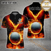Maxcorners Phoenix Fire Pattern Golf Ball Multicolor Options Personalized Name, Team Name 3D Shirt (4 Colors)