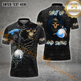 Maxcorners Grim Reaper Pattern Golf Ball Multicolor Options Personalized Name, Team Name 3D Shirt (4 Colors)