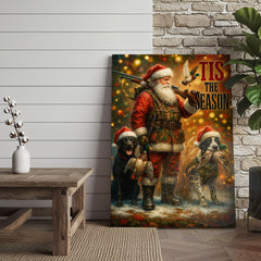 Maxcorners Santa Hunter Christmas Lodge Art Wrapped Canvas