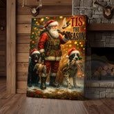 Maxcorners Santa Hunter Christmas Lodge Art Wrapped Canvas
