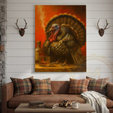 Maxcorners Turkey With Whiskey And Cigar Rustic Bar Wall Art Wrapped Canvas
