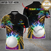 Maxcorners Golf Fire Premium Pattern Premium Multicolor Option Customized Name, Team Name 3D Polo Shirt (6 Colors)