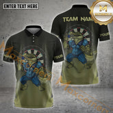 Maxcorners Darts Alligator Power Throw Multicolor Options Personalized Name, Team Name 3D Shirt (4 Colors)