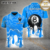 Maxcorners Billiard Paint 8 Ball Multicolor Customized Name, Team Name 3D Shirts (4 Colors)