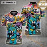 Maxcorners 8 Ball Teddy Billiard Multicolor Options Personalized Name, Team Name 3D Shirt (4 Colors)