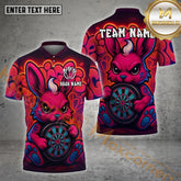 Maxcorners Fierce Bunny Darts Multicolor Options Personalized Name, Team Name 3D Shirt (4 Colors)