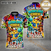 Maxcorners Bowling Chick Street Art Multicolor Options Personalized Name, Team Name 3D Shirt (4 Colors)