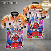 Maxcorners Bowling Funny Bowlinh Ball&Pins Oh Spare Graffiti Style Multicolor Options Personalized Name, Team Name 3D Shirt (4 Colors)