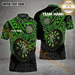 Maxcorners Personalized Darts Tattoo Pattern Personalized Name, Team Name 3D Polo Shirt (4 Colors)
