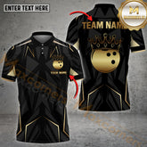 Maxcorner Bowling Ball & Pins Ball Crown King Multicolor Options Customized Name 3D Shirt (4 Colors)