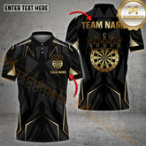 Maxcorners Darts Crown King Premium Pattern Multicolor Options Personalized Name, Team Name 3D Polo Shirt (4 Colors)