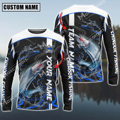 Maxcorner Chinook Fishing With Bait Blue Jersey Sport Sun Protection Personalized Name And Team Name Long Sweat Shirt