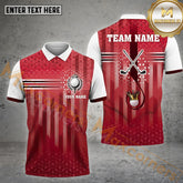 Maxcorners Golf Ball Crown Pattern Multicolor Option Customized Name, Team Name 3D Polo Shirt (4 colors)