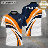Maxcorners Golf Texure Pattern Multicolor Option Customized Name, Team Name 3D Polo Shirt (4 Colors)