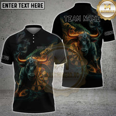 Maxcorners Darts Smoke Bull Dark Fantasy Personalized Name, Team Name 3D Shirt For Benjamin