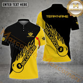 Maxcorners Ball 9 Flame Style Billiard Jersey Multicolor Options Personalized Name, Team Name 3D Polo Shirt (4 Colors)