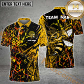 Maxcorners Darts King Bee Dartboard Honey Pattern Multicolor Options Personalized Name, Team Name 3D Polo Shirt (4 Colors)
