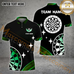 Maxcorners Darts Basic Blink Dartboard Personalized Name, Team Name 3D Polo Shirt (4 Colors)