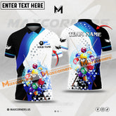 Maxcorners Billiards Water Flow Ball Multicolor Options Personalized Name, Team Name 3D Polo Shirt (4 Colors)