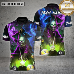 Maxcorners Billiards Neon Killer Joker Personalized Name, Team Name Unisex Shirt (4 Colors)