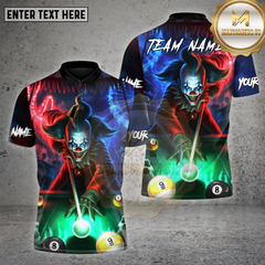 Maxcorners Billiards Neon Killer Joker Personalized Name, Team Name Unisex Shirt (4 Colors)