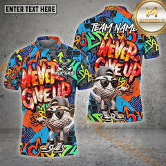 Maxcorners Never Give Up Golfer Personalized Name 3D Shirt (4 Color)
