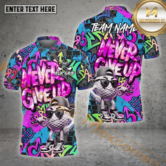 Maxcorners Never Give Up Golfer Personalized Name 3D Shirt (4 Color)
