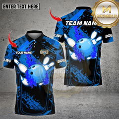 Maxcorners Bowling Flame Strike Fire Multicolor Options Personalized Name, Team Name Unisex 3D Shirt