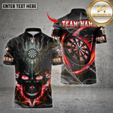 Maxcorners Darts Flame Skull Bullseye Multicolor Options Personalized Name, Team Name Unisex 3D Shirt