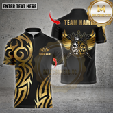 Maxcorners Darts Gold Vintage Crown Wings Multicolor Options Personalized Name, Team Name Unisex 3D Shirt