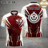 Maxcorners Stylish Maroon & Gold Darts Jersey Multicolor Options Personalized Name, Team Name 3D Shirt (4 Colors)