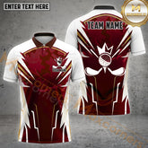 Maxcorners Stylish Maroon & Gold Golf Jersey Multicolor Options Personalized Name, Team Name 3D Shirt (4 Colors)