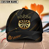 Maxcorners Darts Golden Luxury Pattern Multicolor Option Personalized Name 3D Cap (6 Colors)