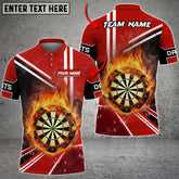 Maxcorners Darts Flame Color Options Personalized Name, Team Name Unisex 3D Shirt
