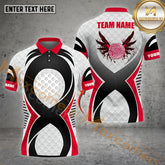 Maxcorners Golf Ball Paint Wings Pattern Multicolor Option Customized Name, Team Name 3D Polo Shirt (4 Colors)