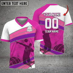 Maxcorners Volleyball Colorful Personalized V-neck T-Shirt