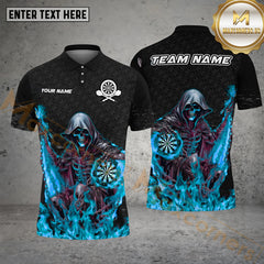 Maxcorners Darts Skull Personalized Name, Team Name 3D Shirt