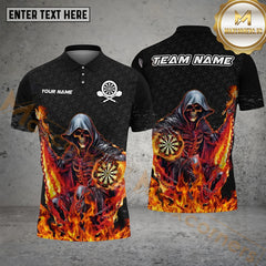 Maxcorners Darts Skull Personalized Name, Team Name 3D Shirt