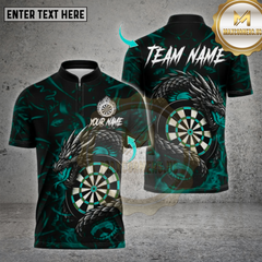 Maxcorners Darts Shirt Black Fire Dragon Dartboard Multioptions Personalized Name, Team Name Unisex 3D Shirt (4 Colors)