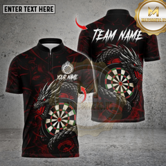 Maxcorners Darts Shirt Black Fire Dragon Dartboard Multioptions Personalized Name, Team Name Unisex 3D Shirt (4 Colors)